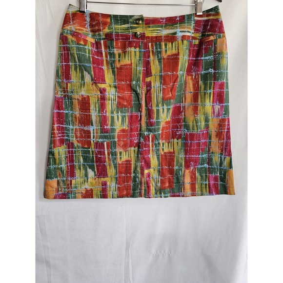 Harve Benard by Benard Holtzman Skirt Womens Size 14 Multi Color Print Straight - Picture 1 of 6